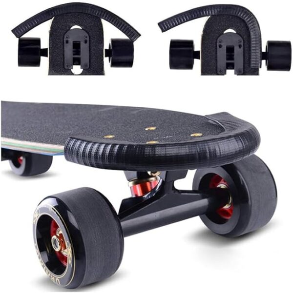 4 Pack Skateboard Deck Guards Protector Heavy Duty Shock Absorbing Rubber Bumper Sleeve Strip Nose/Tail Edge Protective Guard for Complete Skateboards Maple Decks  Longboard