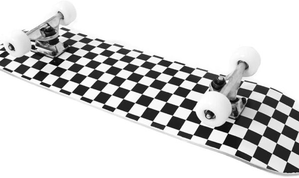 31x8 Inch Pro Skateboard Complete,7 Layer Canadian Maple Wood Double Kick Concave Skate Boards, Tricks Skateboards for Youths,Beginners,Girls,Boys,Kids,Teens,Adults (Black, White) - Image 2