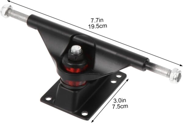 Full Skateboard Bridge Kit Includes Bearings Wheels and Bracket for Skating Enthusiasts Black - Image 2