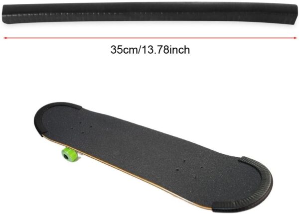 4 Pack Skateboard Deck Guards Protector Heavy Duty Shock Absorbing Rubber Bumper Sleeve Strip Nose/Tail Edge Protective Guard for Complete Skateboards Maple Decks  Longboard - Image 2