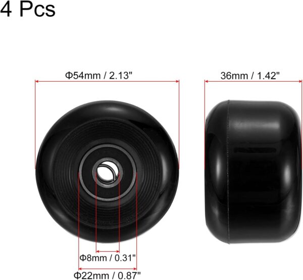 Skateboard Wheel with Bearings , Street Wheels for Skateboards  Wheel Replacement 85A - Image 2