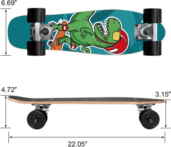 Skateboard Complete Skateboards 22 Inch Mini  Skateboards for Beginners Kids Boys and Girls - Image 2