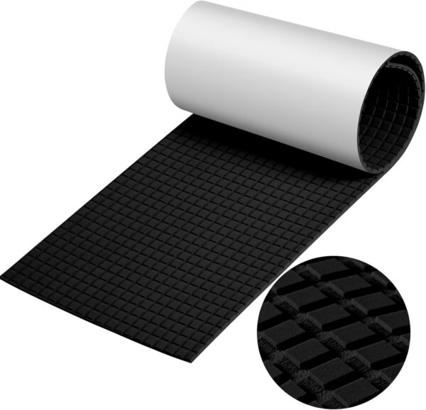 EVA Foam Boat Flooring Decking Sheet Surfboard Traction Pad Universal DIY Anti-Slip Grip Traction Mat for Kayak Yacht Fishing Boat Skateboard Skimboard Step RV Black Dark Grey
