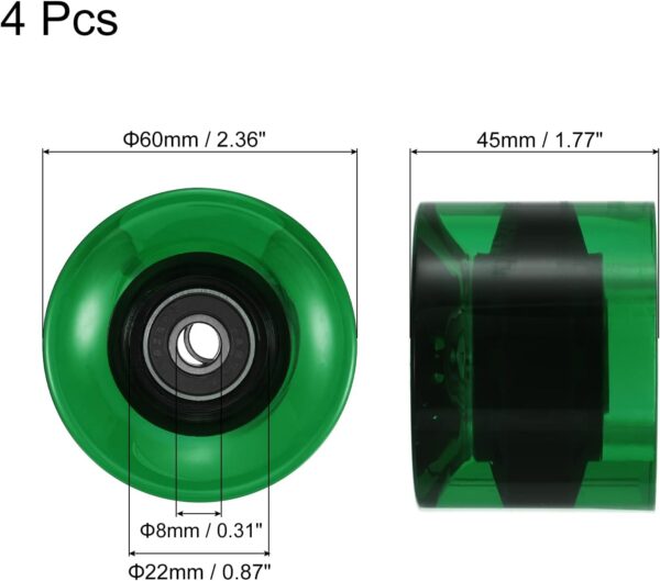 Longboard Wheels with Bearings , Street Wheels, for Skateboards  Wheel Replacement - Image 2