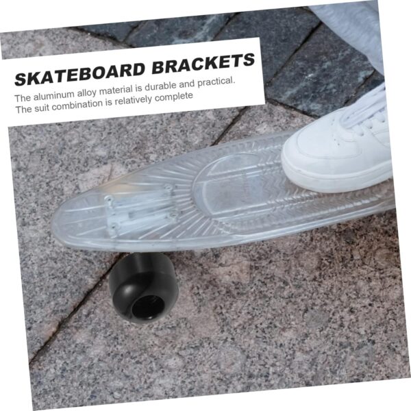 Skateboard Parts Full Set Wheel Set Bracket and Bridge for Skating Black Aluminum - Image 2