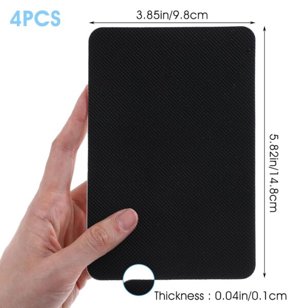 Sticky Anti-Slip mat Non-Slip Rubber Tape Universal Car Dashboard Sticky mat 4pcs Adhesive Waterproof Soundproof Pad Cuttable Heat Resistant Sheet for Safer Handle & Surface for DIY Floor Cushioning - Image 2