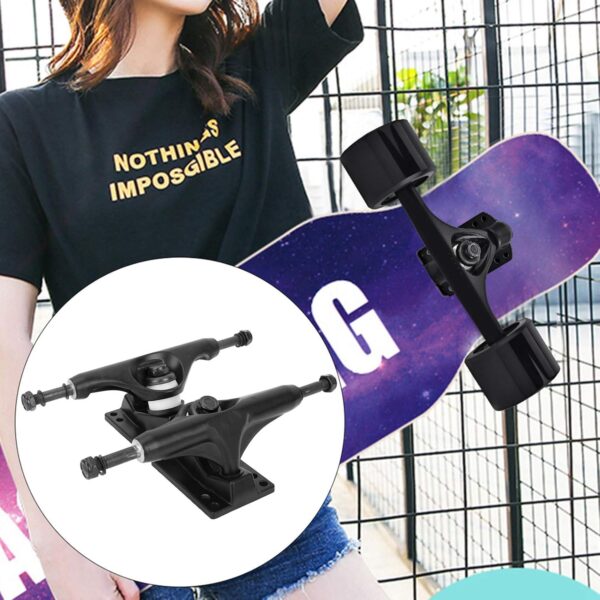 26×16×8 2pcs 4 8 Inch Aluminum Alloy Professional Bridge Skateboard Bracket Black - Image 2