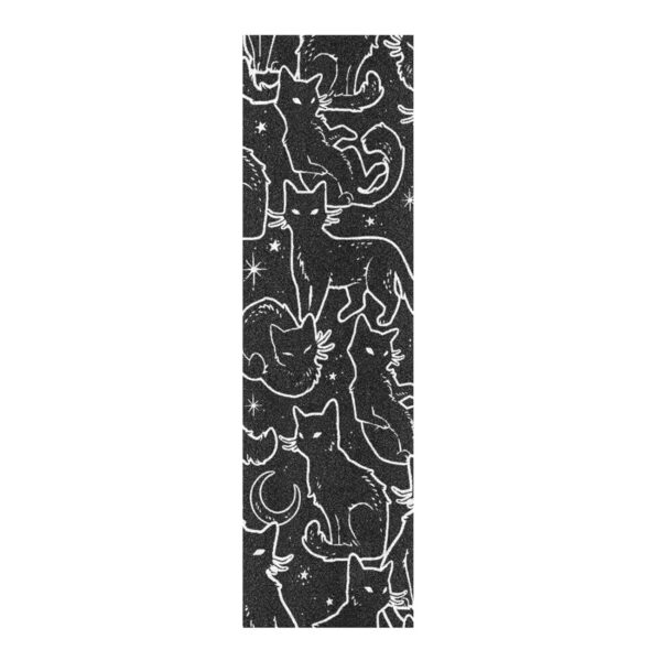Black Cats Skateboard Grip Tape, Bubble Free Anti Slip Longboard Grip Tape Sheet Sticker Deck Sandpaper for Rollerboard, 33 x 9 Inch - Image 2
