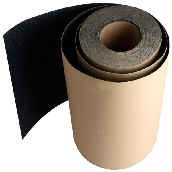 11 Inch by 60 feet Black Roll of Skateboard Grip Tape,  Bubble Free Waterproof Scooter Grip Tape, Longboard Griptape, Anti Slip Sandpaper for Rollerboard Stairs Pedal Wheelchair Steps (27x1828cm)