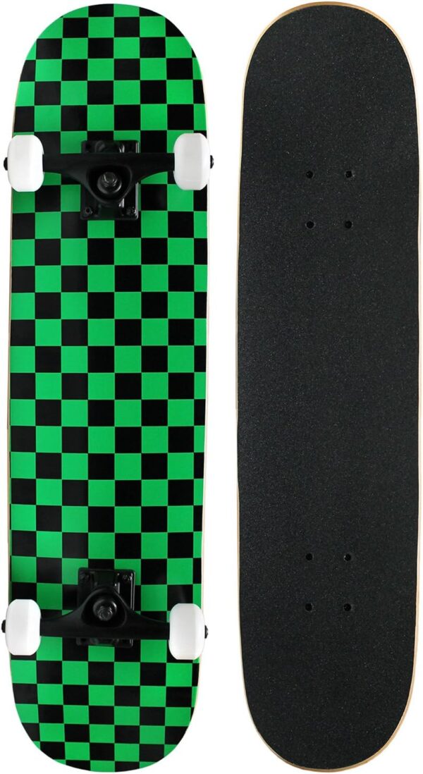 Complete Skateboard - Pro Style Quality - Maple 7-Ply Deck, Aluminum Trucks, Urethane Wheels, Precision Bearings - The Perfect Beginners First Board